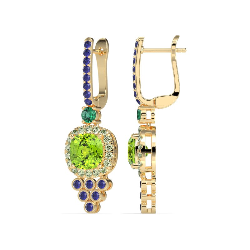 Art-Deco Dangling Halo Earrings