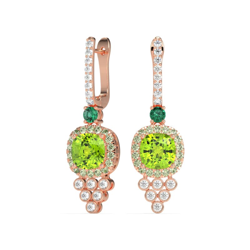 Art-Deco Dangling Halo Earrings
