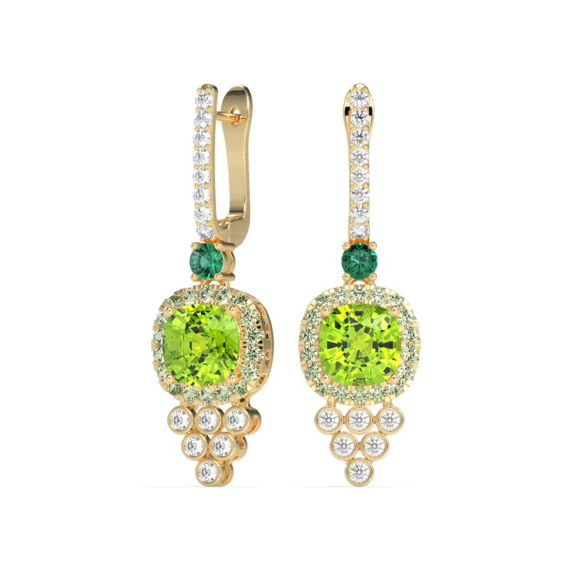 Art-Deco Dangling Halo Earrings