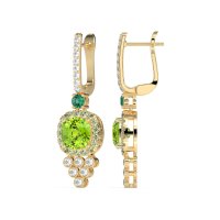 Art-Deco Dangling Halo Earrings