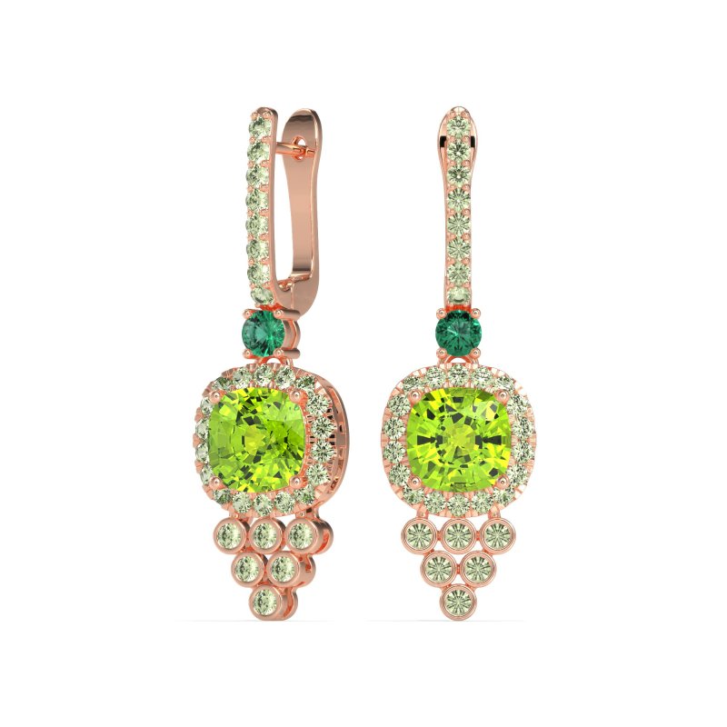 Art-Deco Dangling Halo Earrings