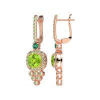 Art-Deco Dangling Halo Earrings