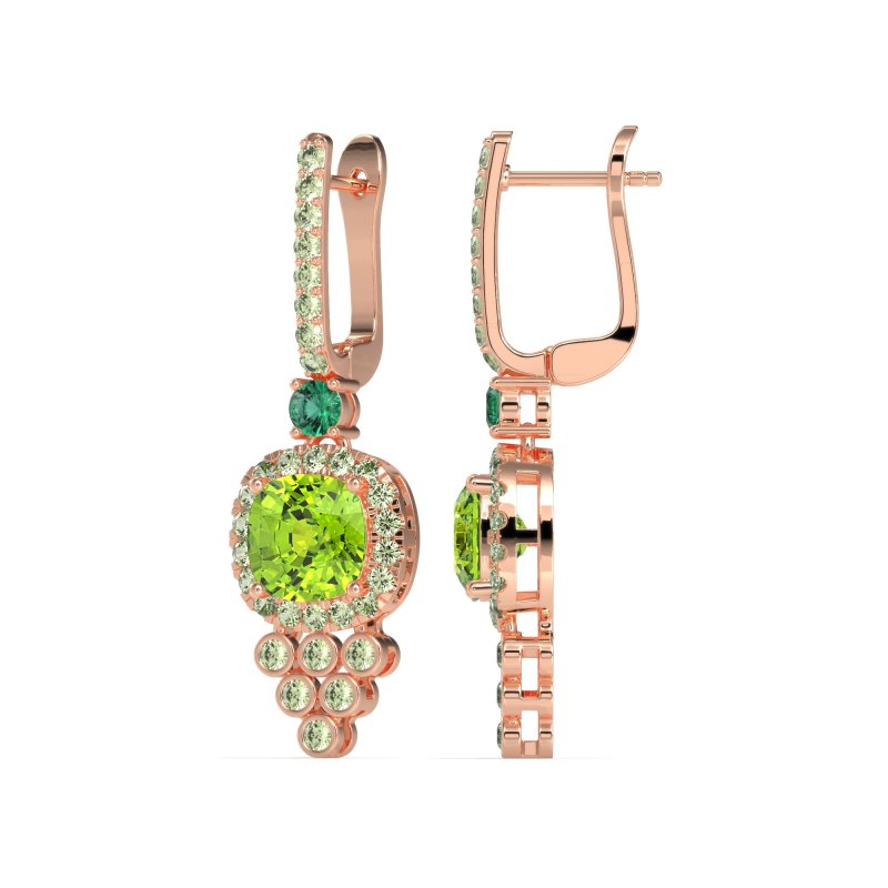 Art-Deco Dangling Halo Earrings