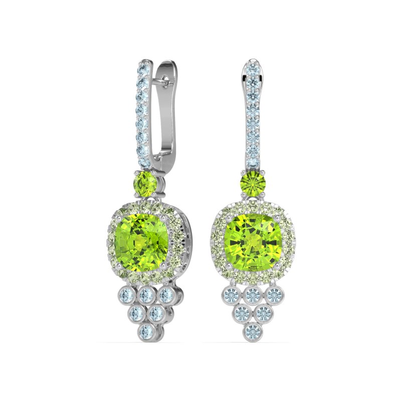 Art-Deco Dangling Halo Earrings