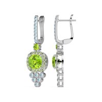 Art-Deco Dangling Halo Earrings