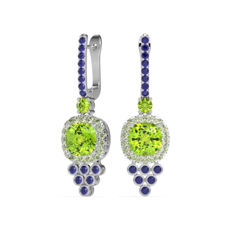 Art-Deco Dangling Halo Earrings