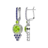 Art-Deco Dangling Halo Earrings