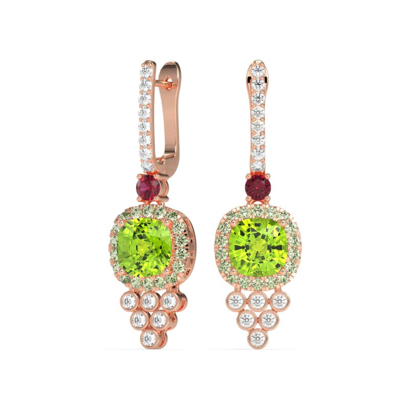 Art-Deco Dangling Halo Earrings