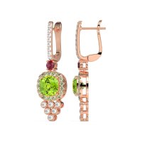 Art-Deco Dangling Halo Earrings