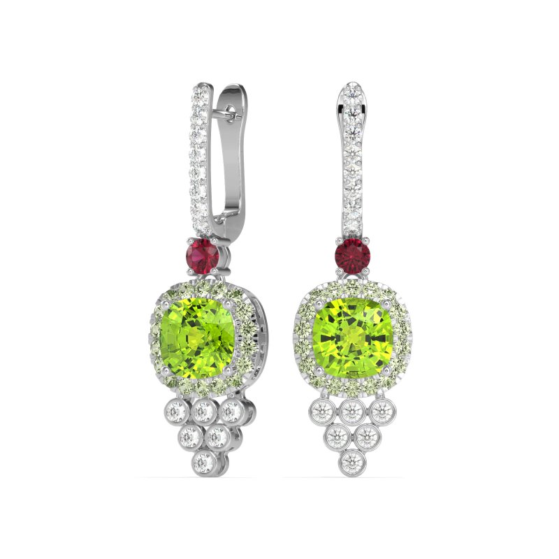 Art-Deco Dangling Halo Earrings