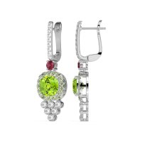 Art-Deco Dangling Halo Earrings