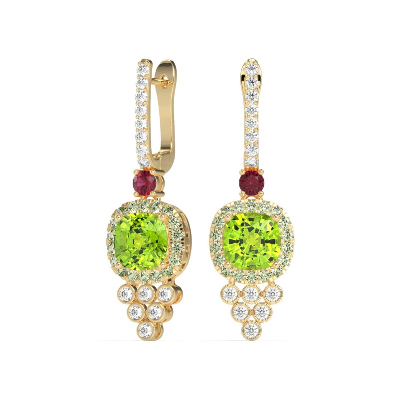 Art-Deco Dangling Halo Earrings