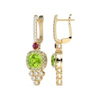 Art-Deco Dangling Halo Earrings