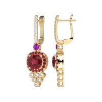 Art-Deco Dangling Halo Earrings