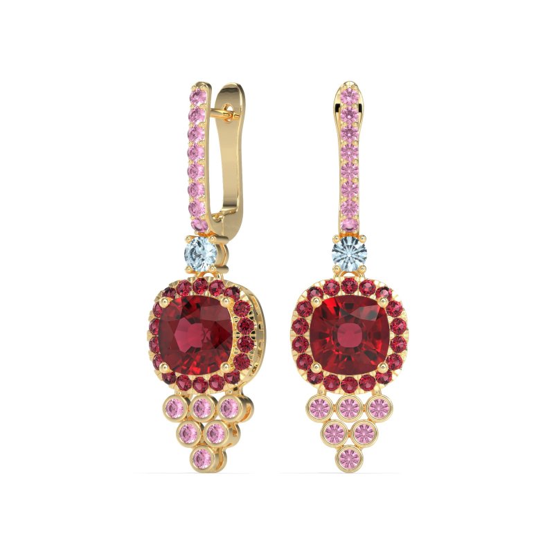 Art-Deco Dangling Halo Earrings