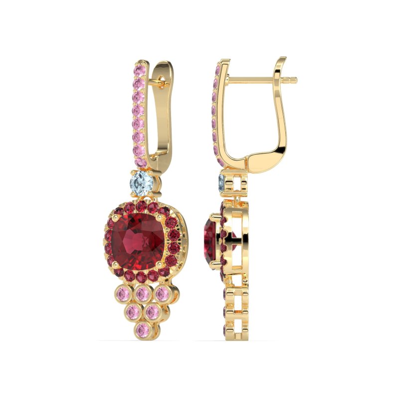 Art-Deco Dangling Halo Earrings