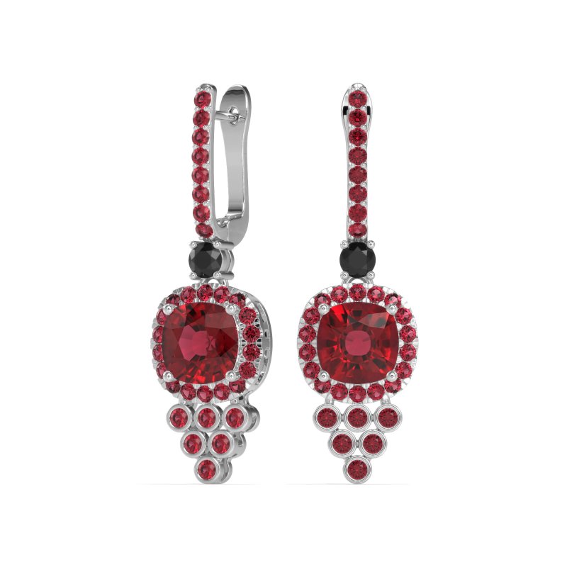 Art-Deco Dangling Halo Earrings