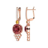 Art-Deco Dangling Halo Earrings