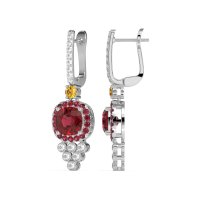 Art-Deco Dangling Halo Earrings