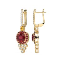 Art-Deco Dangling Halo Earrings