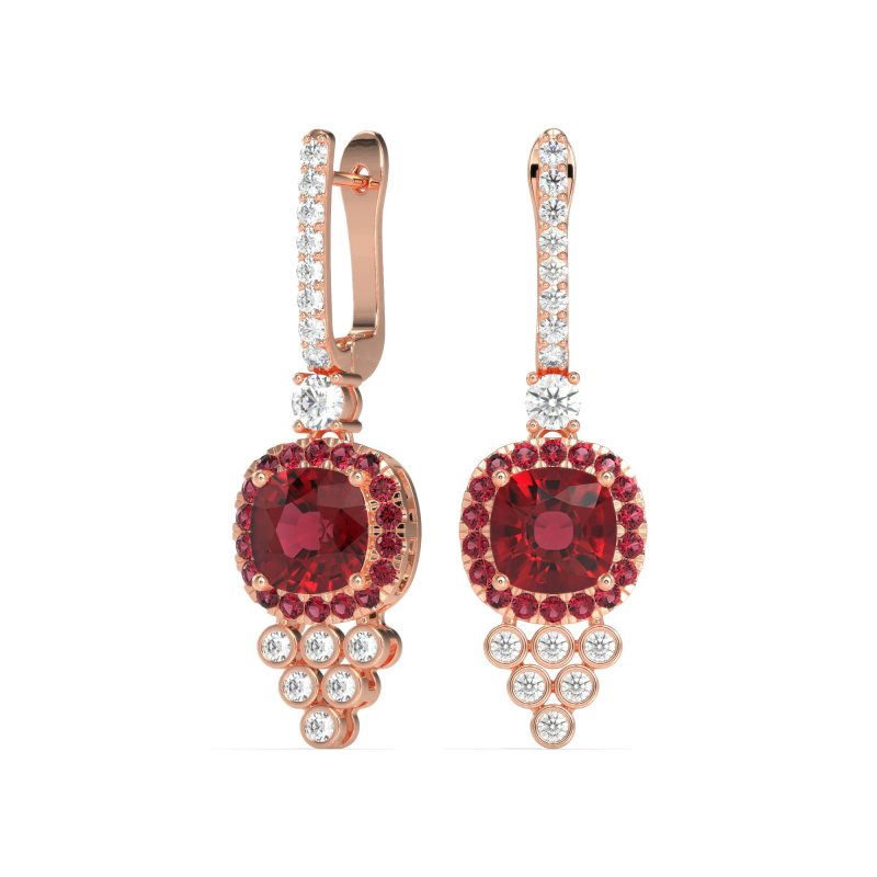 Art-Deco Dangling Halo Earrings