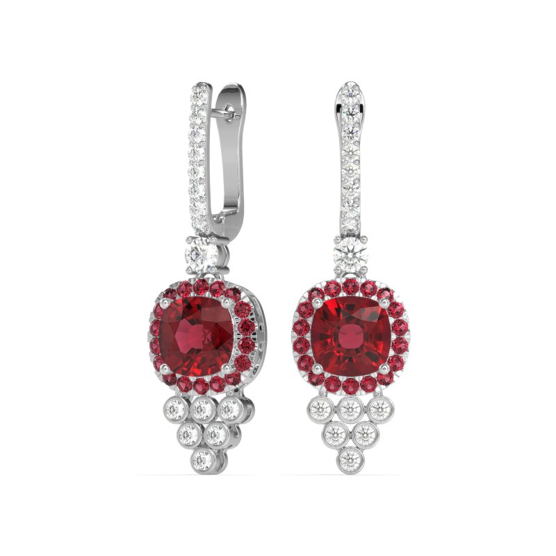 Art-Deco Dangling Halo Earrings