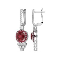 Art-Deco Dangling Halo Earrings