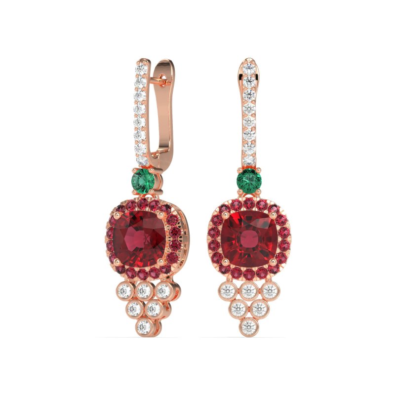 Art-Deco Dangling Halo Earrings