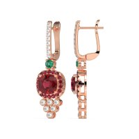 Art-Deco Dangling Halo Earrings