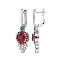 Art-Deco Dangling Halo Earrings