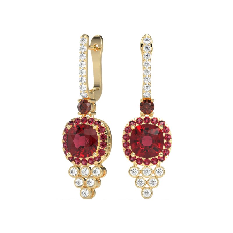 Art-Deco Dangling Halo Earrings