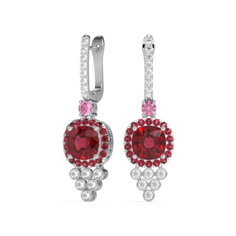 Art-Deco Dangling Halo Earrings
