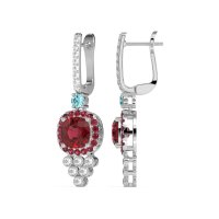 Art-Deco Dangling Halo Earrings