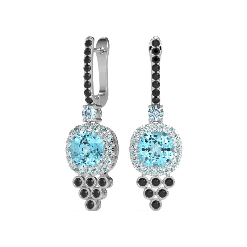 Art-Deco Dangling Halo Earrings