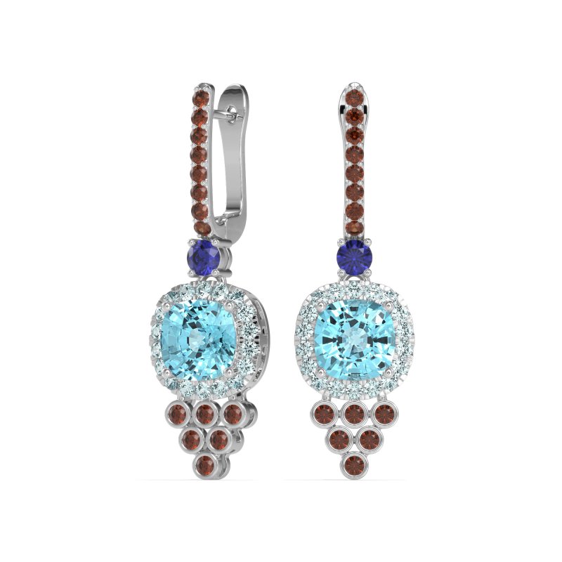 Art-Deco Dangling Halo Earrings