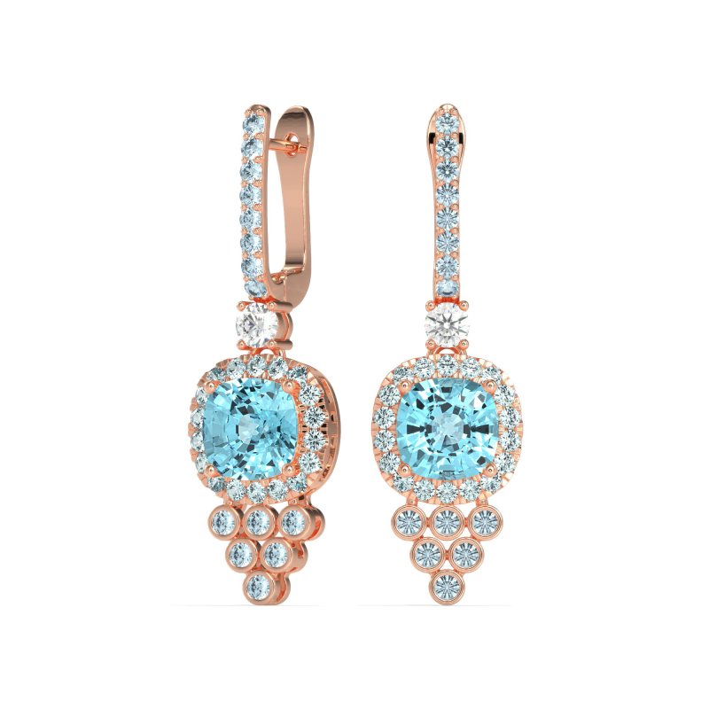 Art-Deco Dangling Halo Earrings