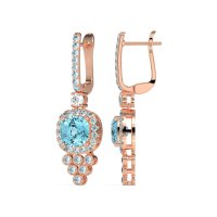 Art-Deco Dangling Halo Earrings