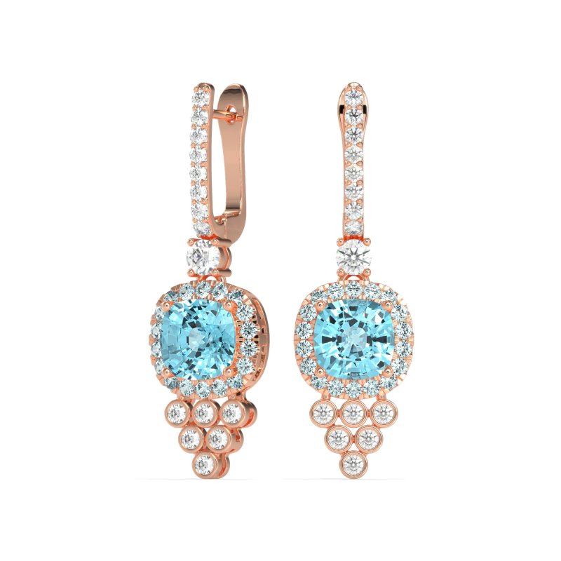 Art-Deco Dangling Halo Earrings