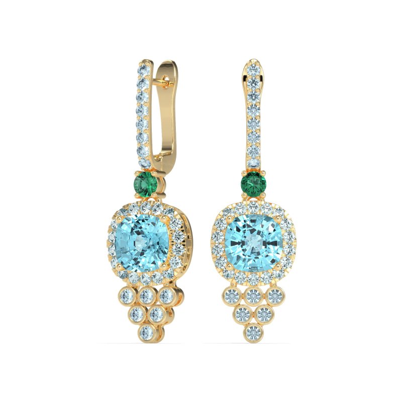 Art-Deco Dangling Halo Earrings