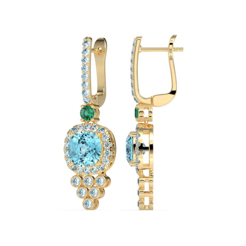Art-Deco Dangling Halo Earrings