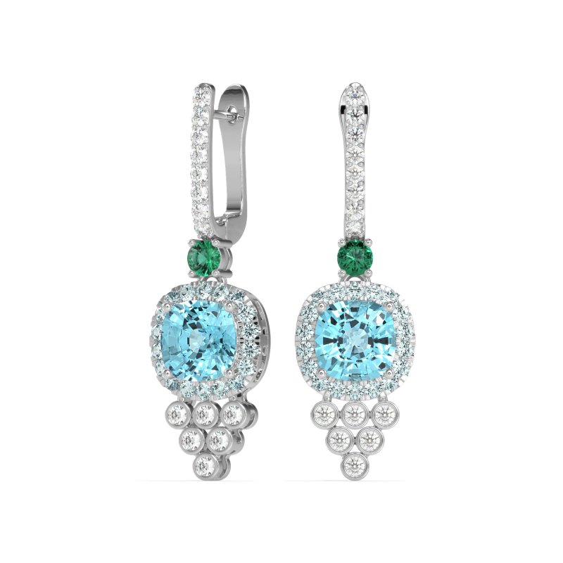 Art-Deco Dangling Halo Earrings