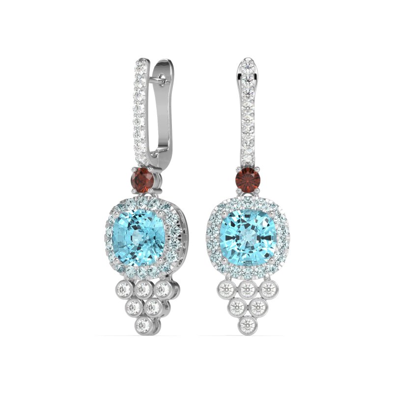 Art-Deco Dangling Halo Earrings