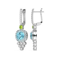 Art-Deco Dangling Halo Earrings