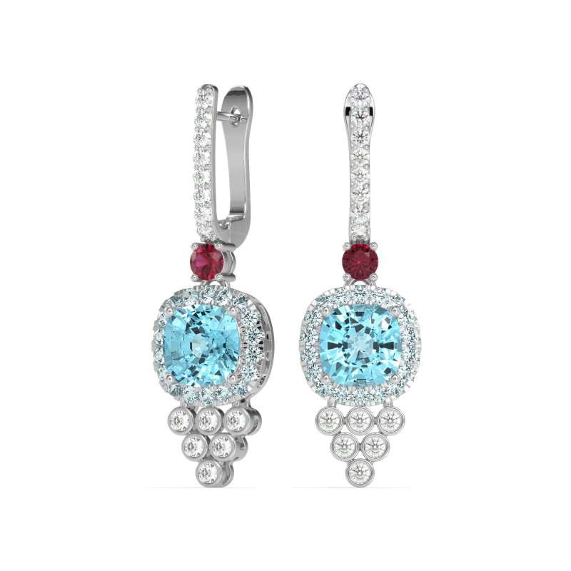Art-Deco Dangling Halo Earrings