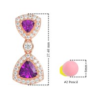 Trillion Halo Milgrain Earrings