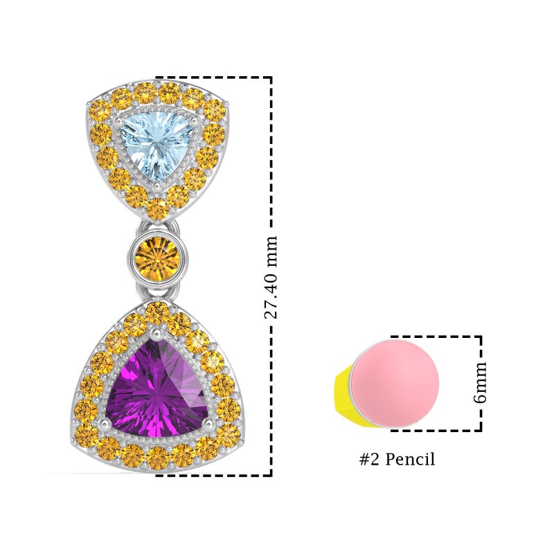 Trillion Halo Milgrain Earrings