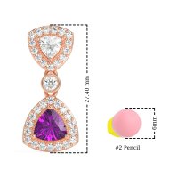 Trillion Halo Milgrain Earrings