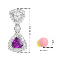 Trillion Halo Milgrain Earrings