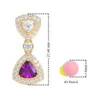Trillion Halo Milgrain Earrings