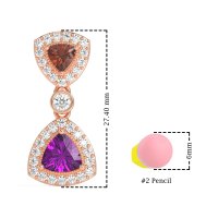 Trillion Halo Milgrain Earrings